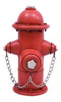 Enfeite Retrô Vintage Hidrante Cofre Vermelho - 24cm - Tascoinport