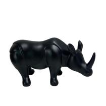 Enfeite Rinoceronte luxo em cerâmica com pintura fosca