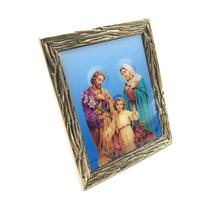 Enfeite Sagrada Família Metal Quadro Mesa