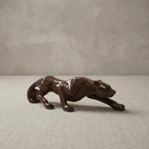 Enfeite Sala Estátua Pantera Quartzo Marrom Envernizado 38cm Decoração AVB DECOR Enfeite Sala Estátua Pantera Quartzo Marrom Envernizado 38cm Decoração AVB DECOR