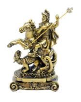 Enfeite São Jorge Dourado Resina 12cm Enfeite São Jorge Dourado Resina 12cm