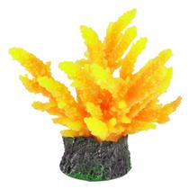 Enfeite soma coral acropora color laranja e amarela