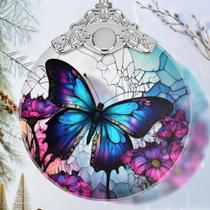 Enfeite Suncatcher em vitral Jocidea 7,5x9 cm Borboleta