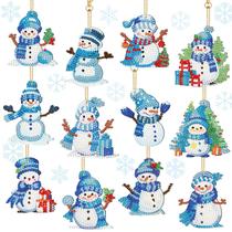 Enfeite suspenso Ferraycle, 12 peças de chaveiros Snowman DIY