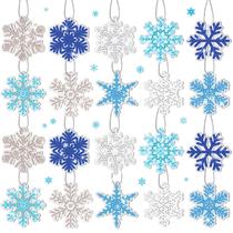 Enfeite suspenso Jetec, kit DIY de 20 peças de floco de neve de inverno