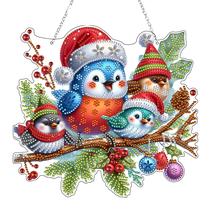 Enfeite suspenso JJFox Diamond Art Kit Pássaro de Natal de dupla face Enfeite suspenso JJFox Diamond Art Kit Pássaro de Natal de dupla face