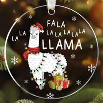 Enfeite suspenso SUCHAGIFT Lhama Acrílico 9 cm de Natal