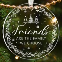 Enfeite suspenso TEEBIM Acrílico Christmas 9cm Friendship
