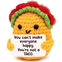 Enfeite suspenso TusuQing Mini Crochet Positive Taco 7x8 cm