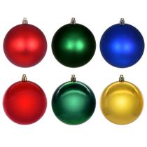 Enfeite suspenso Vickerman 10 cm vermelho verde dourado azul 18 unidades Enfeite suspenso Vickerman 10 cm vermelho verde dourado azul 18 unidades