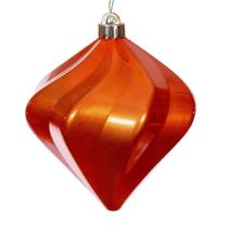Enfeite suspenso Vickerman, 15 cm, polido, laranja, espiral, pacote com 3 Enfeite suspenso Vickerman, 15 cm, polido, laranja, espiral, pacote com 3