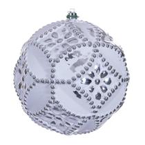 Enfeite suspenso Vickerman 6" Silver Etch, pacote com 4 Enfeite suspenso Vickerman 6" Silver Etch, pacote com 4