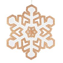 Enfeite suspenso Vickerman 63 cm, ouro rosa, branco, floco de neve Enfeite suspenso Vickerman 63 cm, ouro rosa, branco, floco de neve