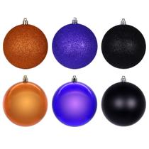 Enfeite suspenso Vickerman 7,5 cm, roxo, laranja, preto, 24 unidades Enfeite suspenso Vickerman 7,5 cm, roxo, laranja, preto, 24 unidades