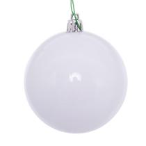 Enfeite suspenso Vickerman 7,5 cm x 46 cm, bola branca brilhante, 12 peças Enfeite suspenso Vickerman 7,5 cm x 46 cm, bola branca brilhante, 12 peças