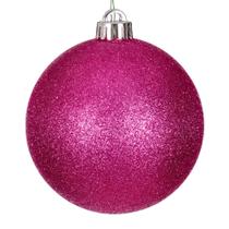 Enfeite suspenso Vickerman, bola de glitter rosa choque de 25 cm