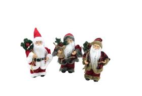 Enfeite Trio de Papai Noel Rústico 21cm TLJ9479 - Master Decor