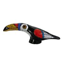 Enfeite Tucano Cerâmica Craquele 10Cm Enfeite Tucano Cerâmica Craquele 10Cm