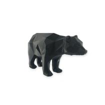 Enfeite Urso Bear Wall Street Geométrico Decoração 3D Preto - Br 3D