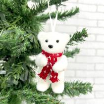 Enfeite Urso Branco Natalino 11CM - RIO MASTER