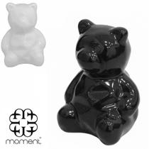 Enfeite Urso De Porcelana Preto / Branco 6X4,5X4,5Cm