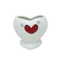 Enfeite Vasinho Cachepot de Cerâmica Coração Enfeite Vasinho Cachepot de Cerâmica Coração