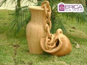 Enfeite Vaso de Barro para Jardins Em Cerâmica 40 cm