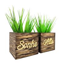 Enfeite Vasos Decorativos - C/2 Frase Espelhada - Decoração de mesa