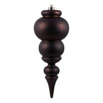 Enfeite Vickerman Chocolate Matte Finial 14 cm à prova de estilhaçamento