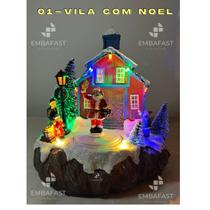Enfeite Vila Natal Cenário C/ Movimento Luzes Papai Noel Luz Enfeite Vila Natal Cenário C/ Movimento Luzes Papai Noel Luz