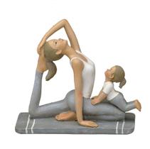 Enfeite Yoga Decorativa Mãe Menina Casa Meditação Mesa