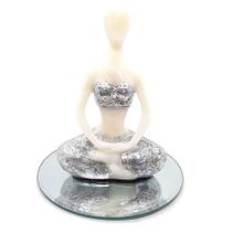 Enfeite Yoga Decorativa Refletindo Bandeja Espelhada 12 cm Enfeite Yoga Decorativa Refletindo Bandeja Espelhada 12 cm