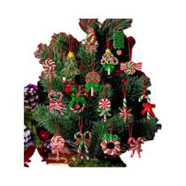 Enfeites Coloridos De Mini Bastões De Doces De Madeira 16 32 Peças Para Decoração De Árvore De Natal