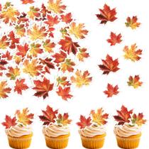 Enfeites Comestíveis para Cupcake YCTHUNFISH Folhas de Outono 48 Unidades Enfeites Comestíveis para Cupcake YCTHUNFISH Folhas de Outono 48 Unidades