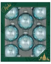 Enfeites de Árvore de Natal - 67mm/2.625 "Bolas de Vidro de Designer de Natal por Krebs - Handmade Seamless Pendecorações de Natal Suspensas para Árvores - Conjunto de 8 (Azul Brilhante Starlight)