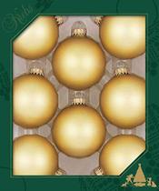 Enfeites de Árvore de Natal - 67mm/2.625" Bolas de Vidro de Designer do Natal por Krebs - Handmade Seamless Hanging Holiday Decorations for Trees - Conjunto de 8 (Velvet Chiffon Gold)