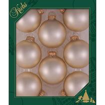 Enfeites de Árvore de Natal - 67mm/2.625" Bolas de Vidro de Designer do Natal por Krebs - Handmade Seamless Hanging Holiday Decorations for Trees - Conjunto de 8 (Velvet Oyster Pearl)