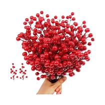 Enfeites De Árvore De Natal Com Frutas Vermelhas, 10 Peças, Guirlanda Artificial De Natal, Decoração - NONE