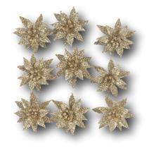 Enfeites de árvore de Natal Gerson Mini Glitter Poinsettias
