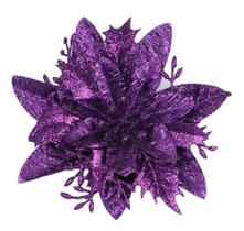 Enfeites de árvore de Natal YYCRAFT Glitter Poinsettia 15 cm 12 unidades Enfeites de árvore de Natal YYCRAFT Glitter Poinsettia 15 cm 12 unidades