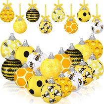 Enfeites de bola de abelha pendurados de Natal, 16 peças Zeyune para árvore Enfeites de bola de abelha pendurados de Natal, 16 peças Zeyune para árvore