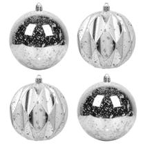 Enfeites de bola de Natal 5th LILY Extra Large Clear Silver