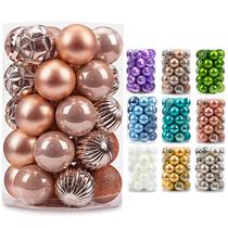 Enfeites de bola de Natal AMS 34 quilates à prova de estilhaçamento, champanhe de 40 mm