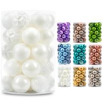 Enfeites de bola de Natal AMS 60 mm 34 quilates brancos inquebráveis Enfeites de bola de Natal AMS 60 mm 34 quilates brancos inquebráveis