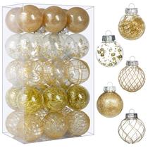 Enfeites de bola de Natal BSTDECOR Clear 30 quilates e 6 cm de ouro
