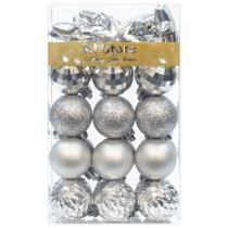 Enfeites de bola de Natal KI Store Silver 8 cm 20 unidades