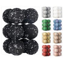 Enfeites de bola de Natal XmasExp 8 cm 12 peças em ouro champanhe