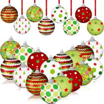 Enfeites de bola de Natal Zeyune 5 cm, vermelho, verde, 16 unidades Enfeites de bola de Natal Zeyune 5 cm, vermelho, verde, 16 unidades