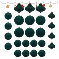 Enfeites de bola de veludo de Natal LAFANDE Sortimento x25