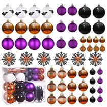 Enfeites de bola pendurada para decoração de árvore de Halloween (56 unidades) Enfeites de bola pendurada para decoração de árvore de Halloween (56 unidades)